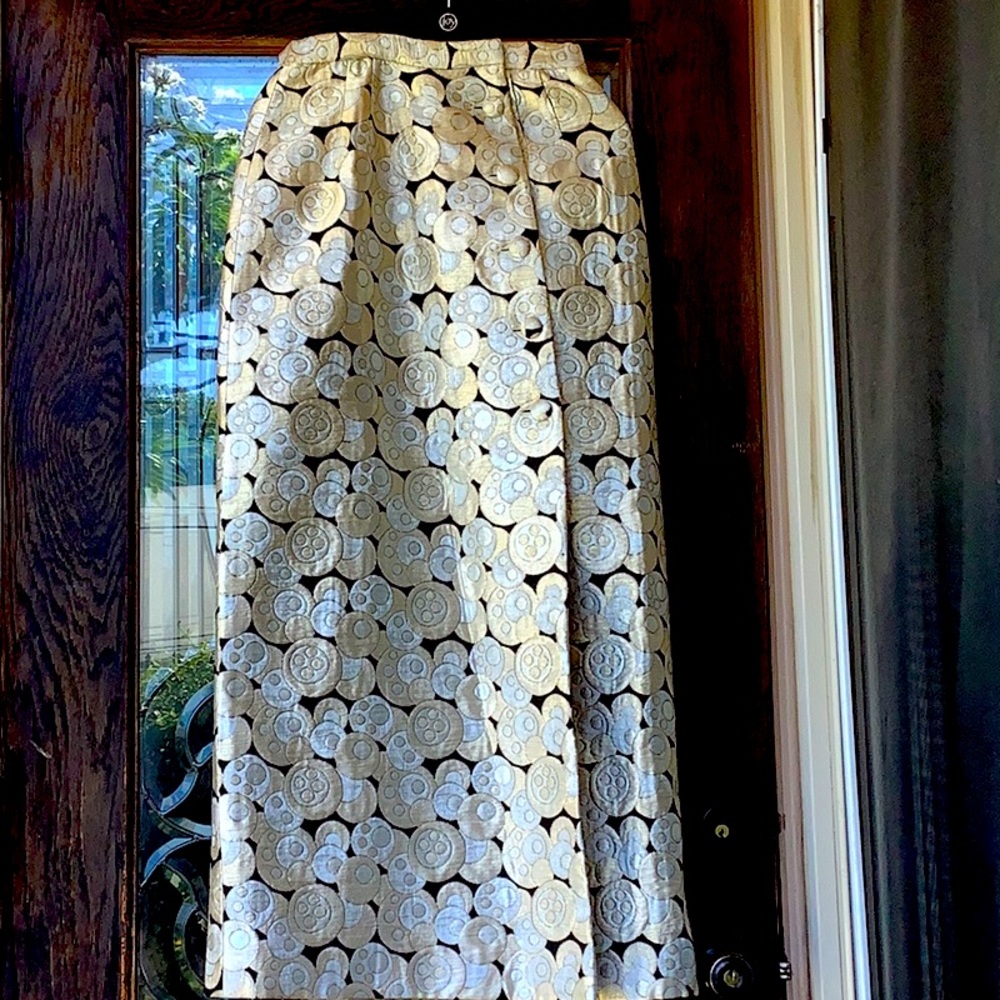 Vintage Silver/Black/Gold Metallic Long Wrapped Skirt